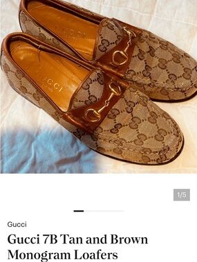 Looking to BUY: Gucci Brown & Tan Monogram Horsebit Loafers ***NOT FOR SALE***